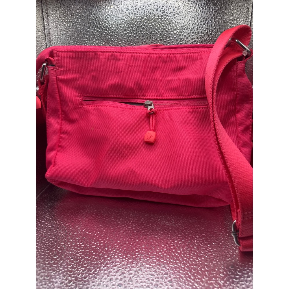 ETA Hot Pink Nylon Crossbody Bag Multi Pocket Travel Shoulder Purse Adjustable - Picture 4 of 4